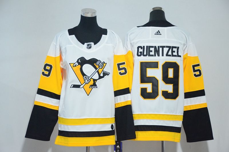 Women Pittsburgh Penguins 59 Guentzel White Hockey Stitched Adidas NHL Jerseys